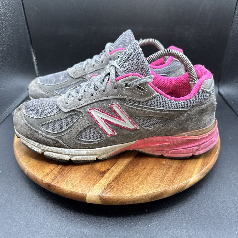 New Balance 990v4 Womens Size 11 Running Shoes Gray Pink Athletic Sneakers